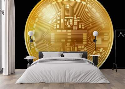 Empty coin gold background Wall mural