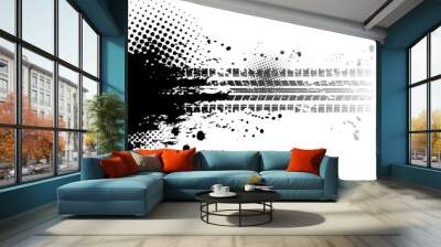 Grunge tire tracks background Wall mural