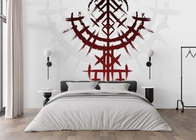 Scandinavian viking symbol wallpaper Wall mural