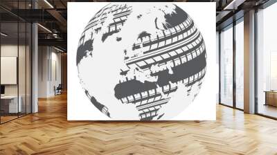 World map tire tracks Wall mural