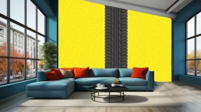 Yellow dotted tire background Wall mural