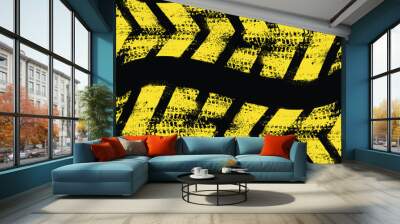 Yellow grunge splash tires warp Wall mural