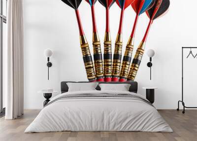 Colorful dart set precision sports transparent background Wall mural