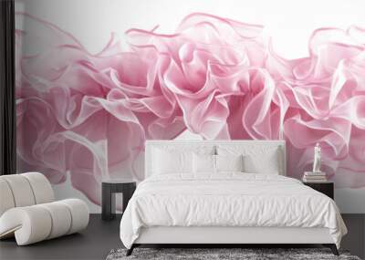 Soft pink ruffle fabric texture, ideal for delicate and romantic design themes Wall mural