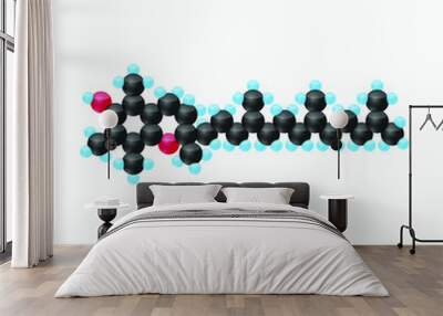 The molecule of vitamin E (alpha-trienol). Vector illustration in 3d style, isolated on white background. Wall mural