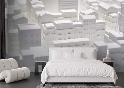 City made from papier. Wall mural