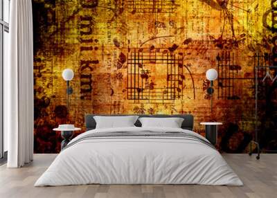 Abstract beautiful background in the style of mixed media with f Wall mural