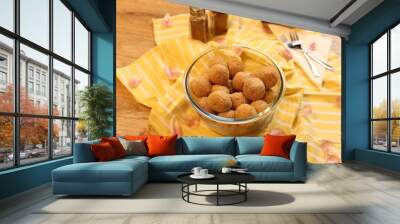 Closeup shot of delicious round cookies Wall mural