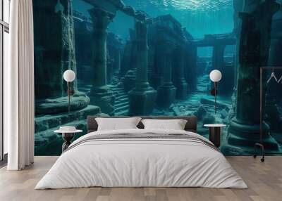 Ancient underwater ruins Wall mural