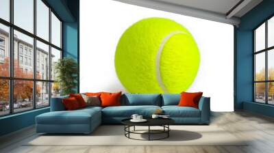 Tennis ball isolated on white. Still-life photo taken on studio with white background and softbox. Wall mural