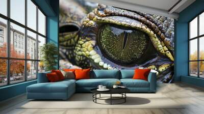 Close up view of an alligator eye Wall mural