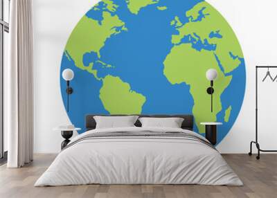 Earth globes isolated on white background. Vector illustration. Wall mural