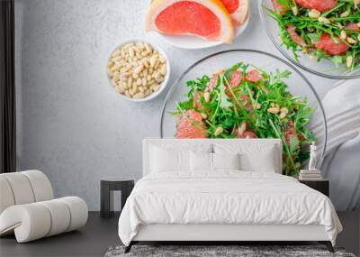 Grapefruit and arugula salad Wall mural