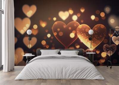 Background bokeh light sky texture blurred valentin hearth St Valentine design - Generative AI Wall mural