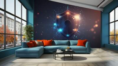 Data protection and cyber security on internet server network with secure login to protect privacy from attack Wall mural