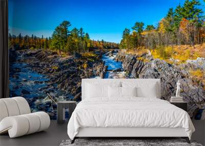 Panoramic view of the St. Louis River at Jay Cooke State Park in Minnesota, USA Wall mural