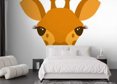 Cute Giraffe Head Wall mural