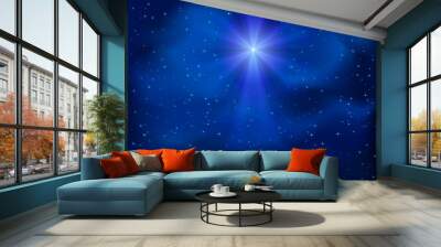 sky and christmas star Wall mural