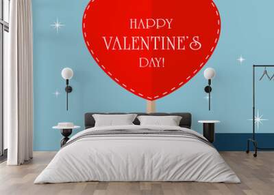 Valentines banner in the hand Wall mural