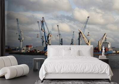 transport maritime, cargo et dock en zone portuaire Wall mural