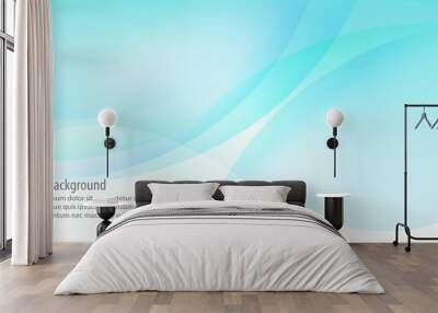 abstract blue line wave background Wall mural