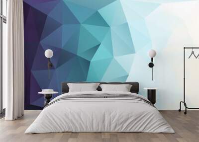 blue abstract polygon background Wall mural