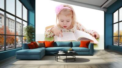 girl reads a book Wall mural