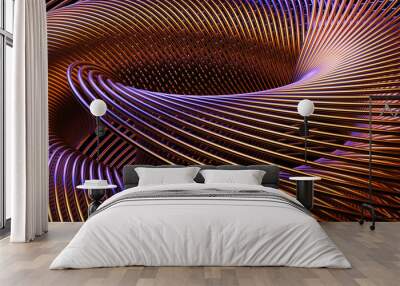 Abstract wavy surface wire shape formed wire  Wall mural