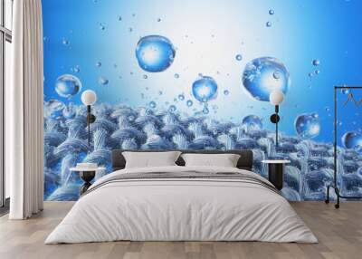 Close-up of fabric interlaced fiber with water drop. Wall mural