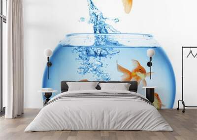 goldfish jumping out of the water Wall mural