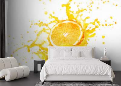 orange juice splash isolated Wall mural