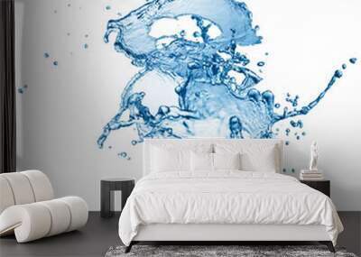 Water splash isolated on white background Wall mural