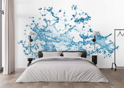 Water splash isolated on white background Wall mural