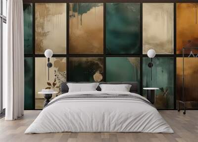 Collection of grungy textures with a melancholic aesthetic. Wall mural