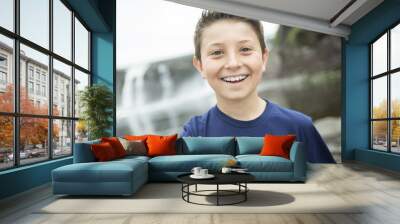 close up of a cute 8 year old boy Wall mural