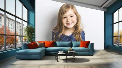 Cute portrait of a 3 years old girl, Cute caucasian Wall mural