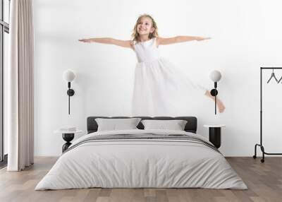 little girl white dress Wall mural