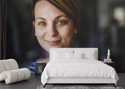 Natural portrait of a beautiful young girl close-up Wall mural