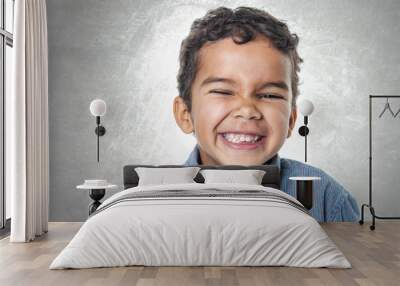 Portrait of a cute african american little boy, isolated on whit Wall mural