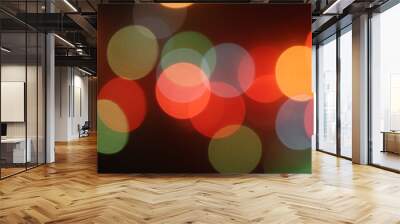 De Focus blur background colorful night lights Wall mural