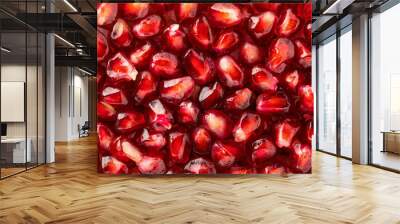 Fresh pomegranate seeds, close up, background Wall mural