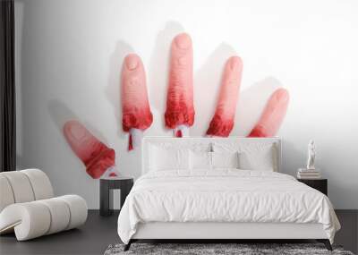 fake bloodied plastic fingers Wall mural