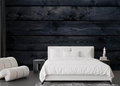 Dark black wood texture background Wall mural