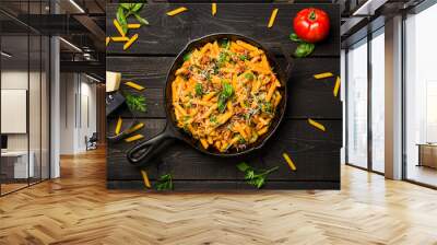 one pot pasta from above. this quick & delicious pasta meal is made with penne pasta, fresh tomato s Wall mural