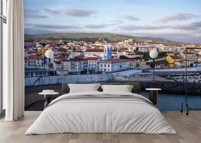 View from bay of Angra do Heroismo, Terceira, Azores, Portugal Wall mural