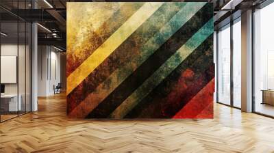 Abstract grunge diagonal geometric colorful gradients background Wall mural