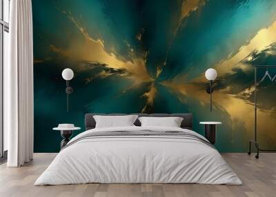 Golden metallic textured background with a gradient from deep gold at the center to lighter gold at the edges. Wall mural