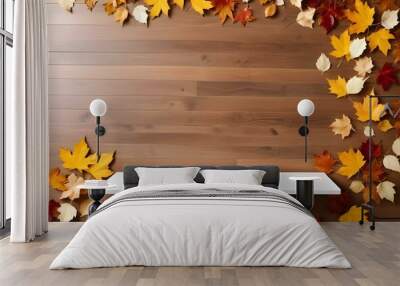 product display podium with leaves background Wall mural