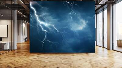 Lightning, thunder cloud dark cloudy sky Wall mural