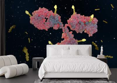 3d rendering of Antibody drug conjugates (ADCs) are targeted medicines that deliver chemotherapy agents to cancer cells Wall mural